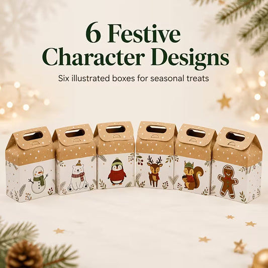 Boîte cadeau de Noël illustrée